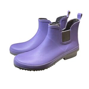 Gardenline 10 Pastel Purple Rubber Chelsea Rain Boot Waterproof Slip On Cottage